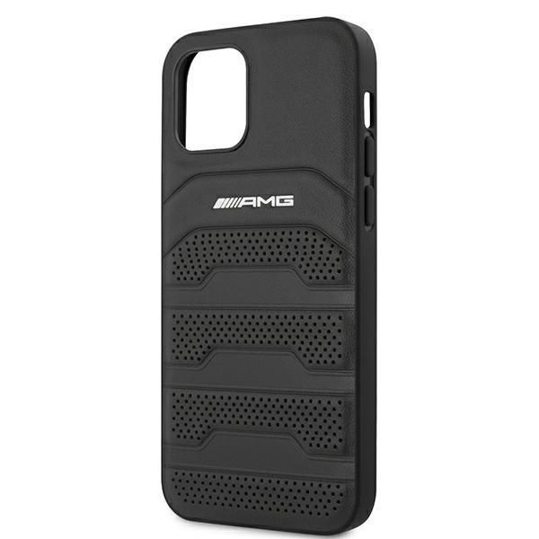 Tagakaaned Mercedes-Benz AMG Leather Debossed Lines case for iPhone 12 mini - black