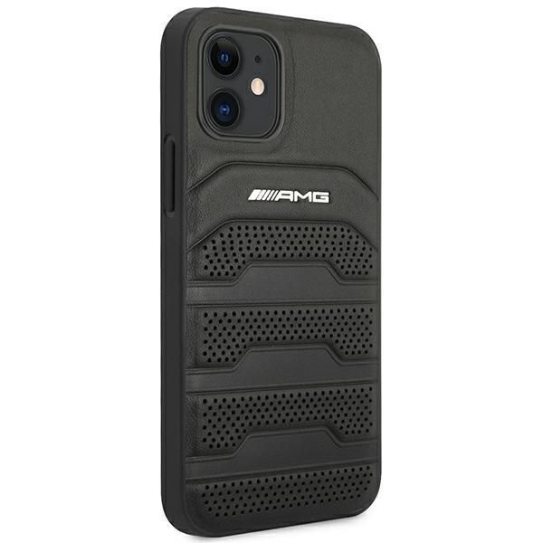 Tagakaaned Mercedes-Benz AMG Leather Debossed Lines case for iPhone 12 mini - black