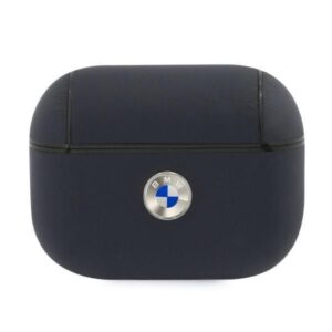 Aizmugurējais vāciņš BMW  BMW BMAPSSLNA AirPods Pro cover granatowy/navy Geniune Leather Silver Logo 