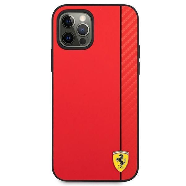 Tagakaaned Ferrari Ferrari FESAXHCP12LRE iPhone 12 Pro Max 6.7" red/red hardcase On Track Carbon Stripe