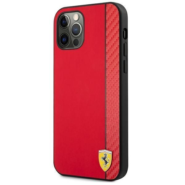 Tagakaaned Ferrari Ferrari FESAXHCP12LRE iPhone 12 Pro Max 6.7" red/red hardcase On Track Carbon Stripe