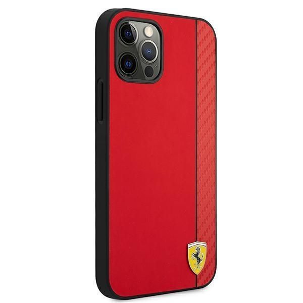 Tagakaaned Ferrari Ferrari FESAXHCP12LRE iPhone 12 Pro Max 6.7" red/red hardcase On Track Carbon Stripe