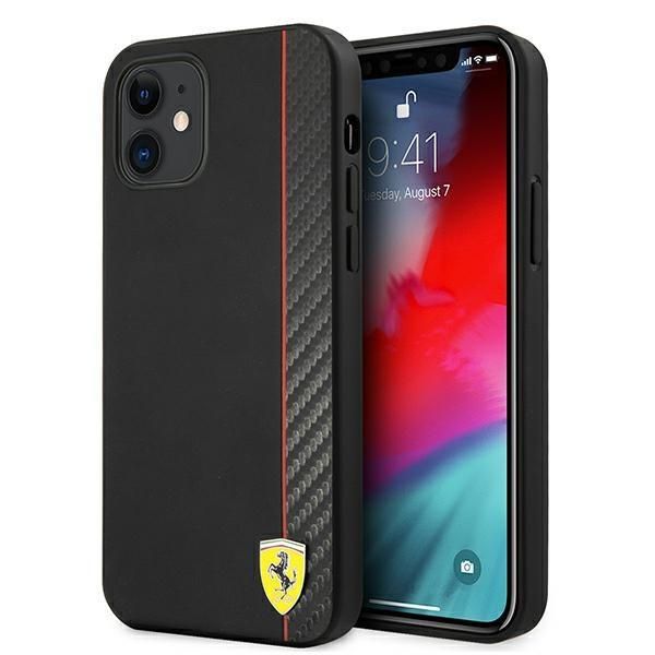 Tagakaaned Ferrari Ferrari FESAXHCP12SBK iPhone 12 mini 5.4" black/black hardcase On Track Carbon Stripe