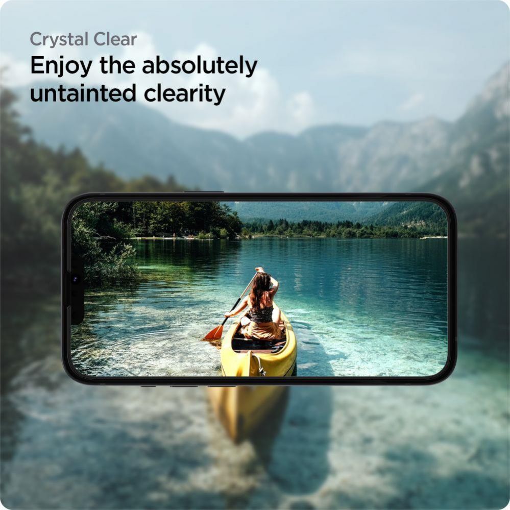 Aizsargstikls Spigen Spigen ALM Glass FC Tempered Glass for iPhone 13 / 13 Pro / 14 / 16e - Black 2 pcs.