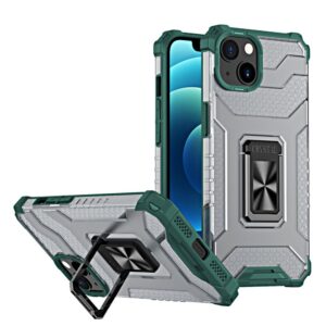 Aizmugurējais vāciņš Hurtel  Crystal Ring Case Kickstand Tough Rugged Cover for iPhone 13 green 