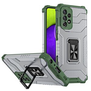 Aizmugurējais vāciņš Hurtel  Crystal Ring Case Kickstand Tough Rugged Cover for Samsung Galaxy A72 4G green 