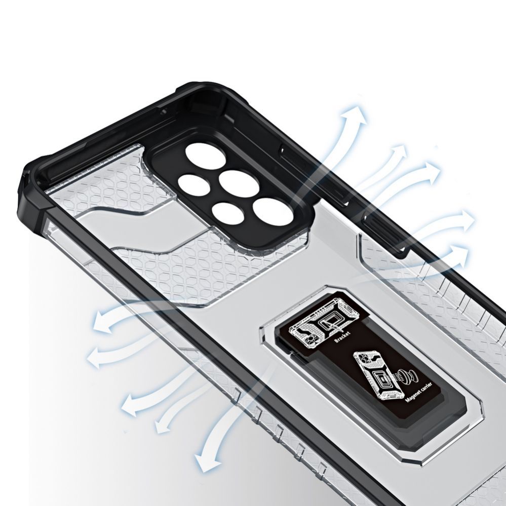 Back panel cover Hurtel Crystal Ring Case Kickstand Tough Rugged Cover for Samsung Galaxy A72 4G green