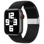Tagakaaned Hurtel  Braided Fabric Strap Bracelet Strap Fabric Band for Apple Watch 38 / 40 / 41 mm - Black 
