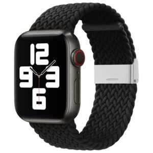 Aizmugurējais vāciņš Hurtel  Braided Fabric Strap Bracelet Strap Fabric Band for Apple Watch 38 / 40 / 41 mm - Black 