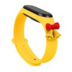 Back panel cover Hurtel  Strap Xmas for Xiaomi Mi Band 3 / 4 Christmas Silicone Bracelet Strap with Bells - Yellow 