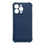 Aizmugurējais vāciņš Hurtel  Card Armor Case Pouch Cover for iPhone 13 Mini Card Wallet Silicone Air Bag Armor Case Navy Blue 
