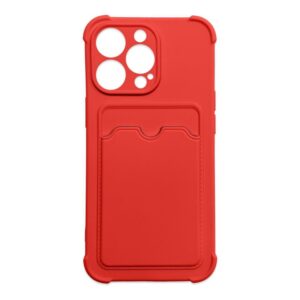 Aizmugurējais vāciņš Hurtel  Card Armor Case Pouch Cover for iPhone 13 Pro Max Card Wallet Silicone Air Bag Armor Cover Red 