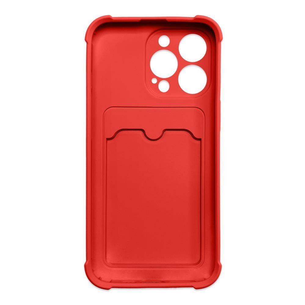 Back panel cover Hurtel Card Armor Case Pouch Cover for Xiaomi Redmi 10X 4G / Xiaomi Redmi Note 9 Card Wallet Silicone Armor Cover Air Bag Red