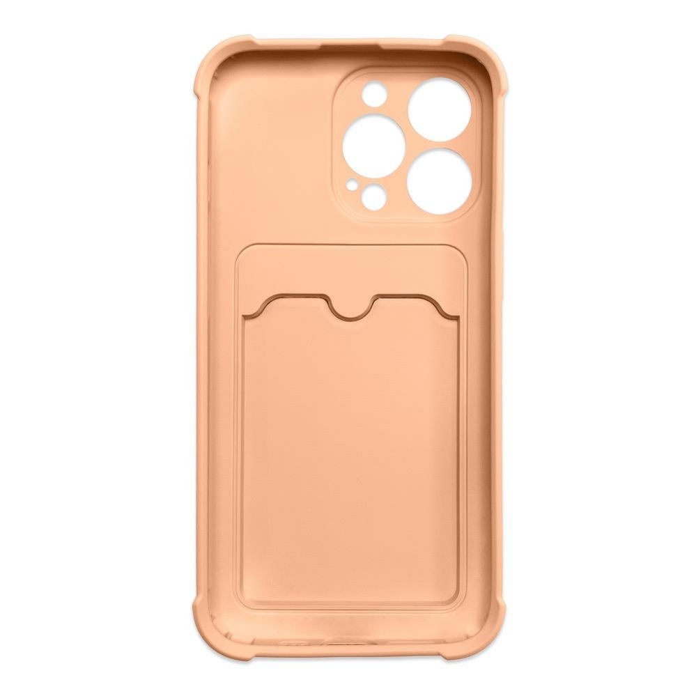 Back panel cover Hurtel Card Armor Case Pouch Cover For Xiaomi Redmi Note 10 / Redmi Note 10S Card Wallet Silicone Armor Cover Air Bag Pink