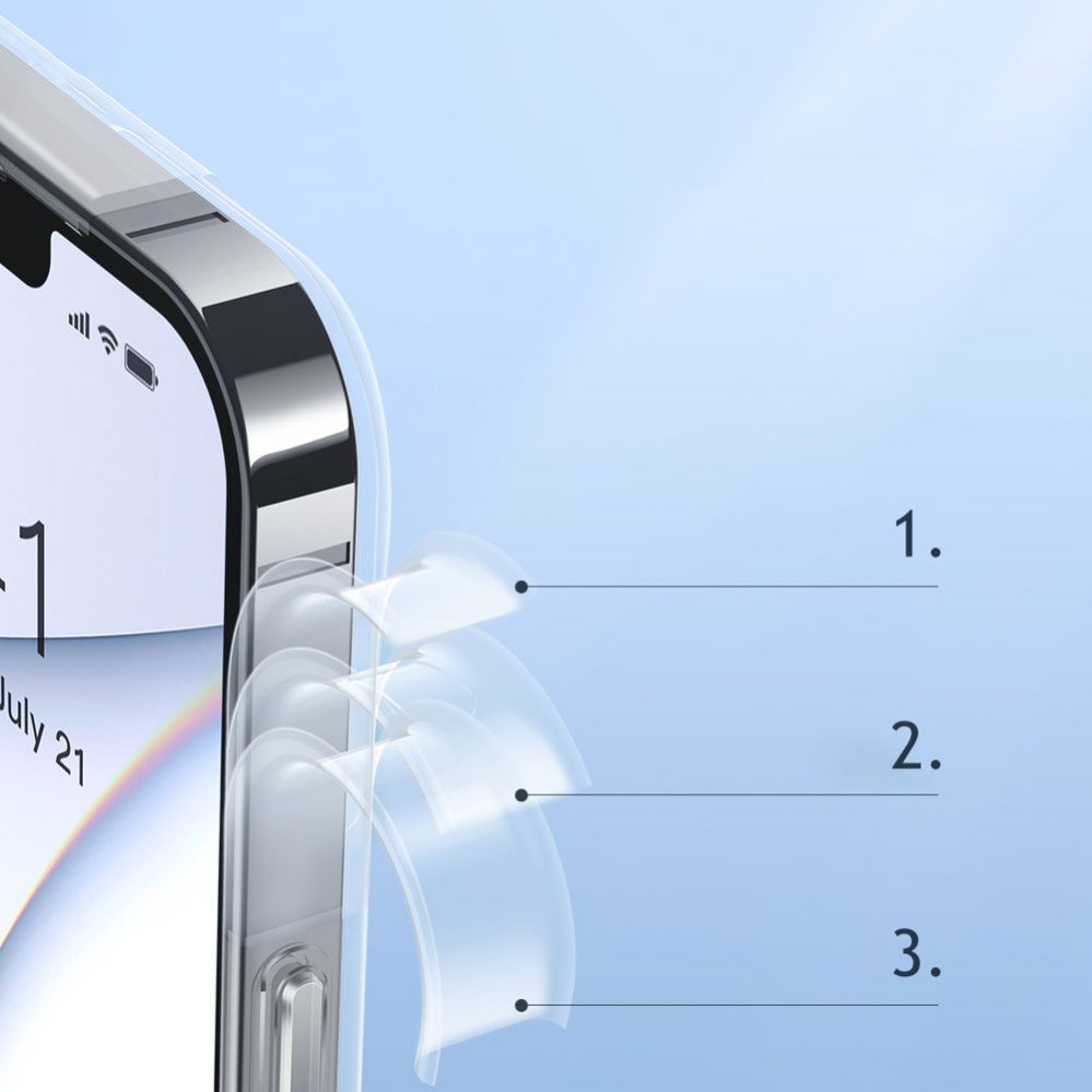 Tagakaaned Baseus Baseus Frosted Glass Case Cover for iPhone 13 Pro Max Hard Cover with Gel Frame Transparent (ARWS000202)