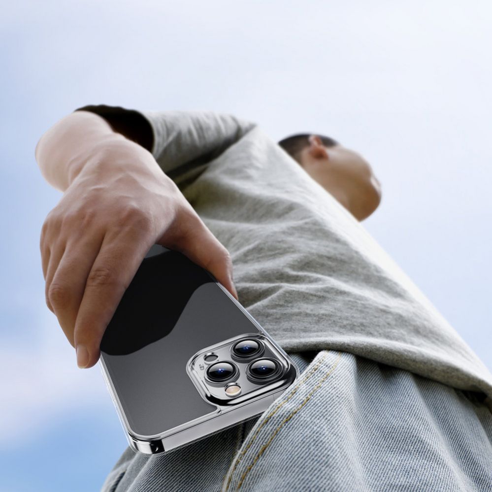 Tagakaaned Baseus Baseus Frosted Glass Case Cover for iPhone 13 Pro Max Hard Cover with Gel Frame Transparent (ARWS000202)