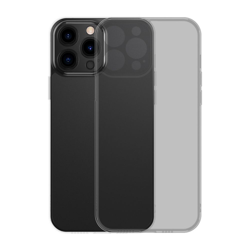 Tagakaaned Baseus Baseus Frosted Glass Case Cover for iPhone 13 Pro Hard Cover with Gel Frame black (ARWS000401)