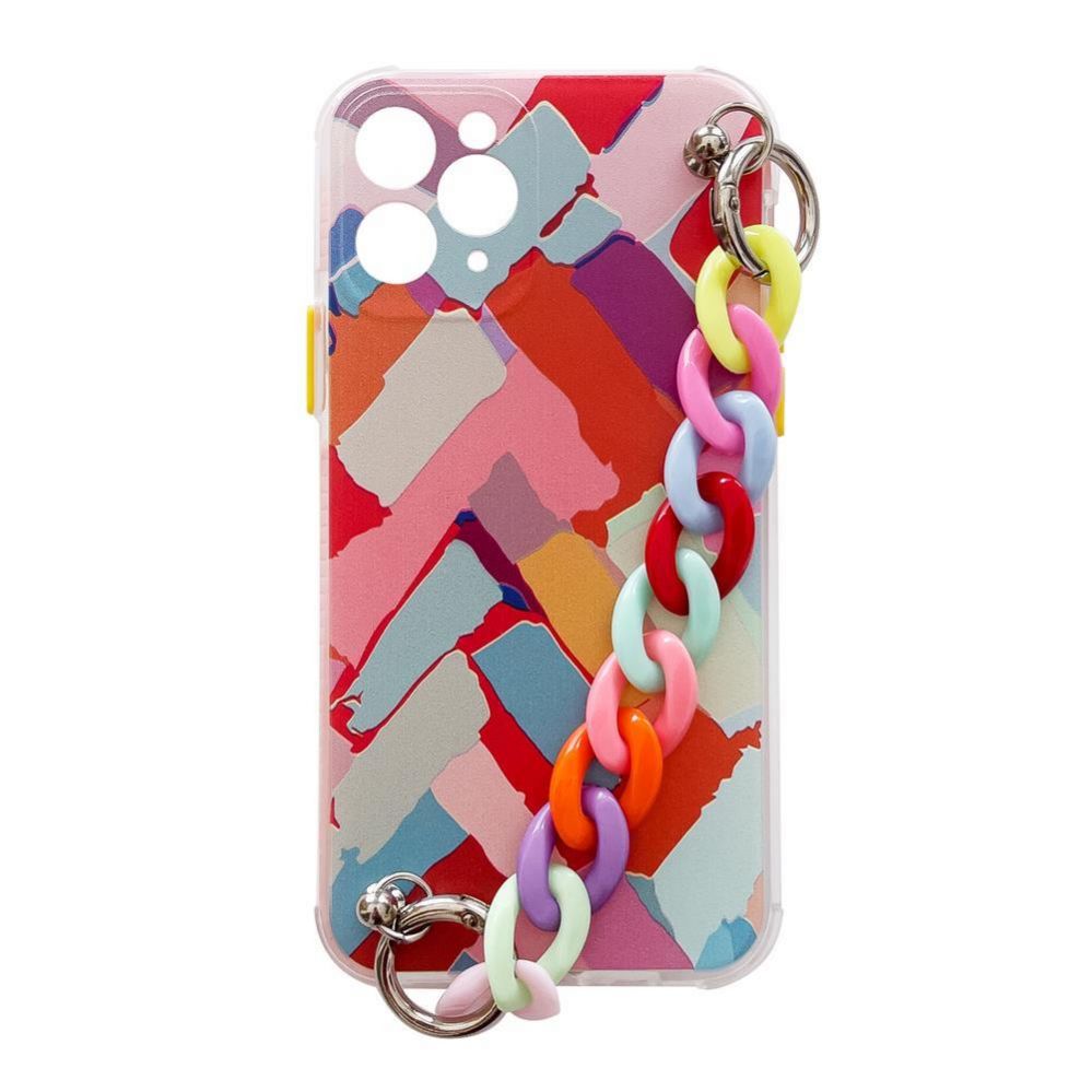 Back panel cover Hurtel Color Chain Case gel flexible elastic case cover with a chain pendant for Xiaomi Redmi 10 multicolour (3)