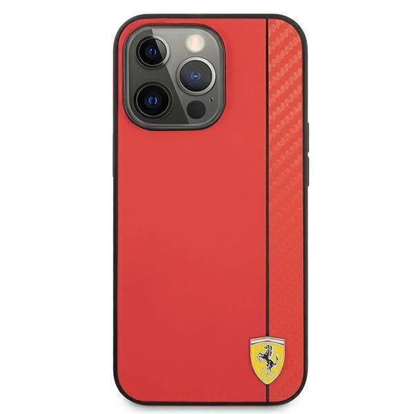 Tagakaaned Ferrari Ferrari FESAXHCP13XRE iPhone 13 Pro Max 6.7" red/red hardcase On Track Carbon Stripe