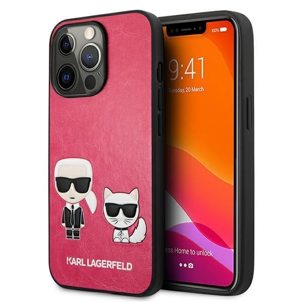 Back panel cover Karl Lagerfeld Karl Lagerfeld KLHCP13LPCUSKCP iPhone 13 Pro / 13 6,1" fuksja/fuchsia hardcase Ikonik Karl & Choupette
