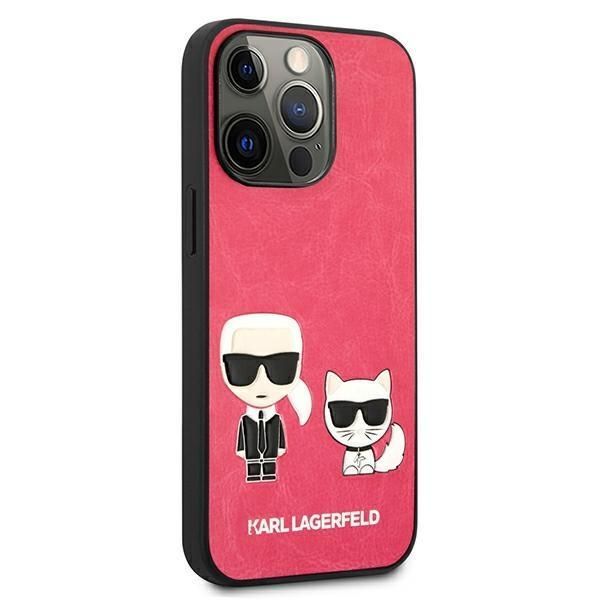 Back panel cover Karl Lagerfeld Karl Lagerfeld KLHCP13LPCUSKCP iPhone 13 Pro / 13 6,1" fuksja/fuchsia hardcase Ikonik Karl & Choupette