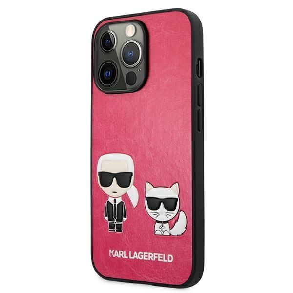 Back panel cover Karl Lagerfeld Karl Lagerfeld KLHCP13LPCUSKCP iPhone 13 Pro / 13 6,1" fuksja/fuchsia hardcase Ikonik Karl & Choupette