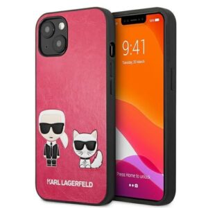 Aizmugurējais vāciņš Karl Lagerfeld  Karl Lagerfeld KLHCP13SPCUSKCP iPhone 13 mini 5,4" fuksja/fuchsia hardcase Ikonik Karl & Choupette 