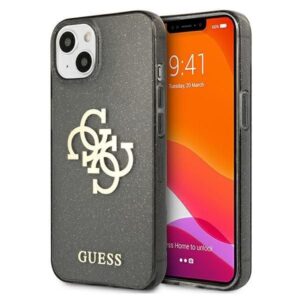 Aizmugurējais vāciņš Guess  Guess GUHCP13SPCUGL4GBK iPhone 13 mini 5.4" black/black hard case Glitter 4G Big Logo 