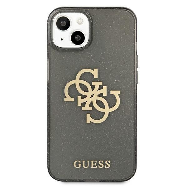 Aizmugurējais vāciņš Guess Guess GUHCP13SPCUGL4GBK iPhone 13 mini 5.4" black/black hard case Glitter 4G Big Logo