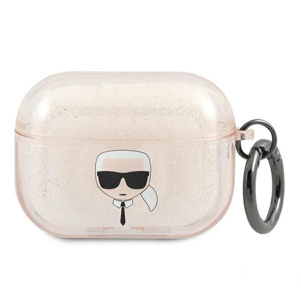 Back panel cover Karl Lagerfeld Karl Lagerfeld KLAPUKHGD AirPods Pro cover złoty/gold Glitter Karl`s Head