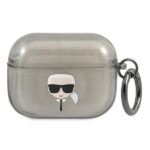Aizmugurējais vāciņš Karl Lagerfeld  Karl Lagerfeld KLAPUKHGK AirPods Pro cover czarny/black Glitter Karl`s Head 