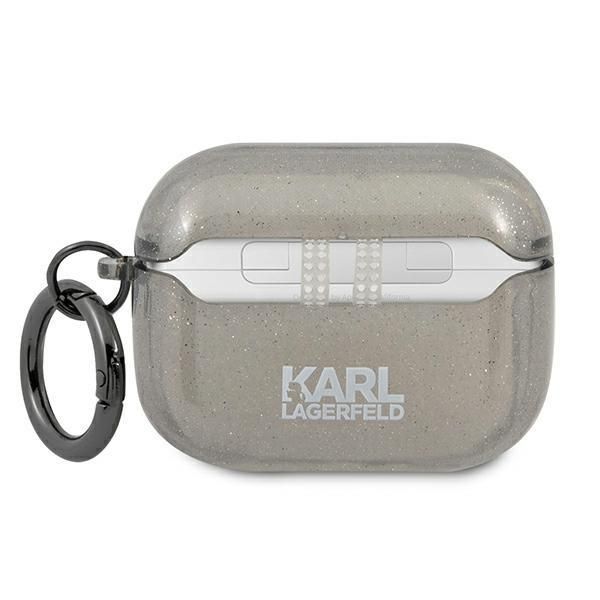 Back panel cover Karl Lagerfeld Karl Lagerfeld KLAPUKHGK AirPods Pro cover czarny/black Glitter Karl`s Head