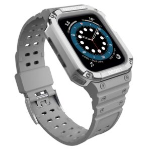 Nugarėlės dėklai Hurtel - Protect Strap Band for Apple Watch 38/40/41mm Armored Case Strap - Gray, Silver 