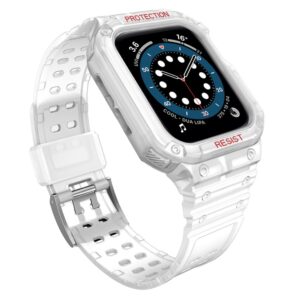 Nugarėlės dėklai Hurtel - Protect Strap Band for Apple Watch 42/44/45mm Armored Case Strap - Transparent 