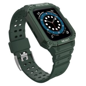 Nugarėlės dėklai Hurtel  Protect Strap Band for Apple Watch 42/44/45mm Armored Case Strap - Green 