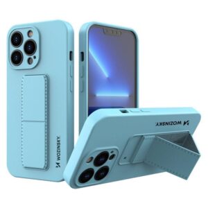 Aizmugurējais vāciņš Wozinsky  Wozinsky Kickstand Case silicone case with stand for iPhone 13 Pro Max light blue 