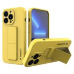 Back panel cover Wozinsky  Wozinsky Kickstand Case silicone case with stand for iPhone 13 Pro Max yellow 