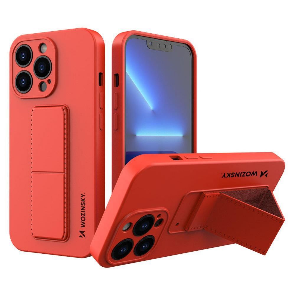 Back panel cover Wozinsky Wozinsky Kickstand Case silicone case with stand for iPhone 13 Pro red