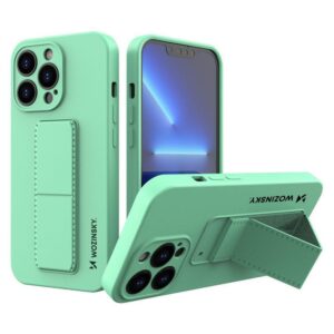 Aizmugurējais vāciņš Wozinsky  Wozinsky Kickstand Case silicone case with stand for iPhone 13 Pro mint 