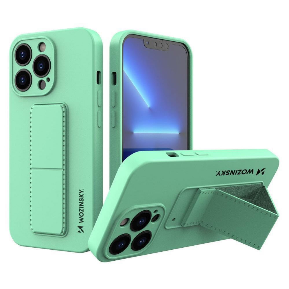 Aizmugurējais vāciņš Wozinsky Wozinsky Kickstand Case silicone case with stand for iPhone 13 Pro mint