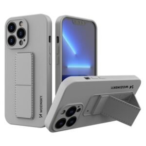 Aizmugurējais vāciņš Wozinsky  Wozinsky Kickstand Case silicone case with stand for iPhone 13 mini gray 