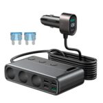 Adapteriai Joyroom  Joyroom JR-CL06 9in1 car charger 154W 5x USB-A / USB-C / 3x cigarette lighter socket PD QC PPS - black 