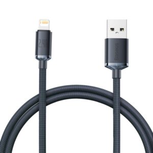 Kabelis Baseus  Baseus Crystal Shine Series cable USB cable for fast charging and data transfer USB Type A - Lightning 2.4A 1.2m black (CAJY000001)