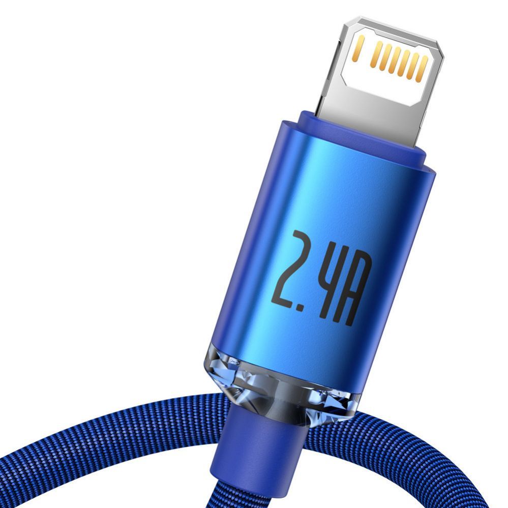 Cable Baseus Baseus Crystal Shine Series cable USB cable for fast charging and data transfer USB Type A - Lightning 2.4A 2m blue (CAJY000103)