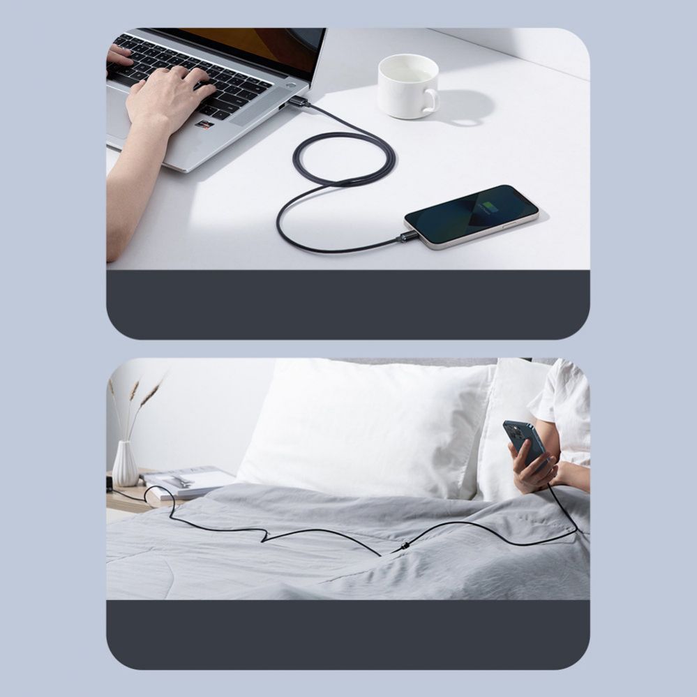 Cable Baseus Baseus Crystal Shine Series cable USB cable for fast charging and data transfer USB Type A - Lightning 2.4A 2m blue (CAJY000103)