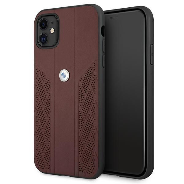 Tagakaaned BMW Etui BMW BMHCN61RSPPR iPhone 11 6,1" / Xr czerwony/red hardcase Leather Curve Perforate