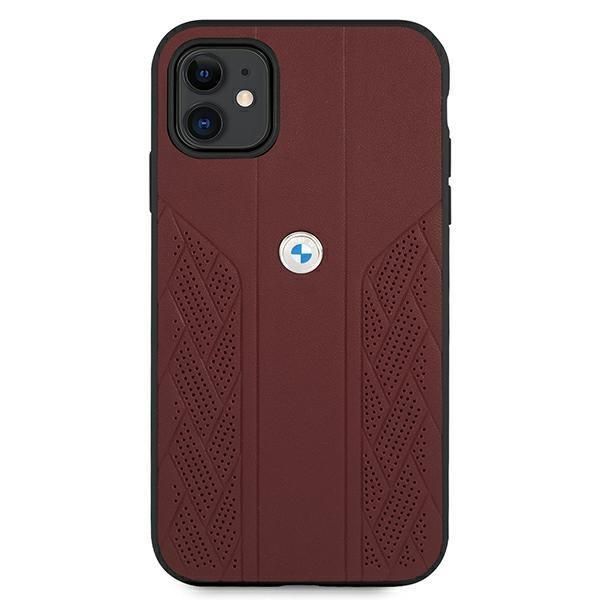 Tagakaaned BMW Etui BMW BMHCN61RSPPR iPhone 11 6,1" / Xr czerwony/red hardcase Leather Curve Perforate