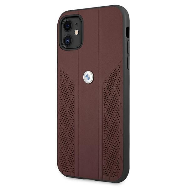 Tagakaaned BMW Etui BMW BMHCN61RSPPR iPhone 11 6,1" / Xr czerwony/red hardcase Leather Curve Perforate