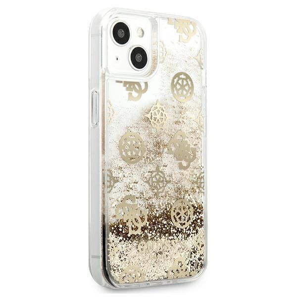 Nugarėlės dėklai Guess Guess GUHCP13SLGPEGO iPhone 13 mini 5.4" gold/gold hardcase Peony Liquid Glitter