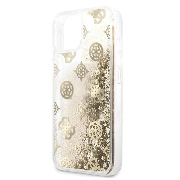 Nugarėlės dėklai Guess Guess GUHCP13SLGPEGO iPhone 13 mini 5.4" gold/gold hardcase Peony Liquid Glitter
